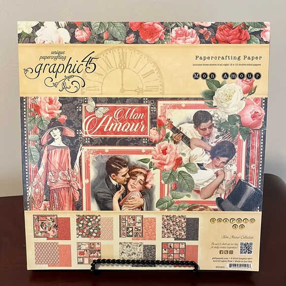 Graphic 45 Accessories - Graphic 45 Mon Amour 12” x 12” Decor Paper